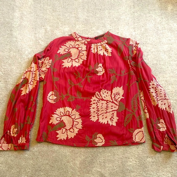 Pink/Red Payal Pratap Blouse from Anthropologie, Size 4 - Picture 2 of 9
